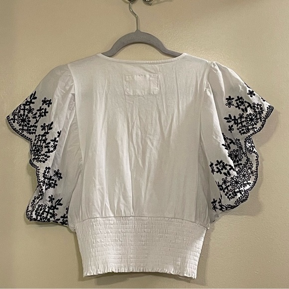 MAEVE by ANTHROPOLOGIE NWOT Tavi Embroidered Top in White - Picture 4 of 8